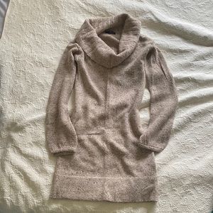 Cowl neck sweater dress